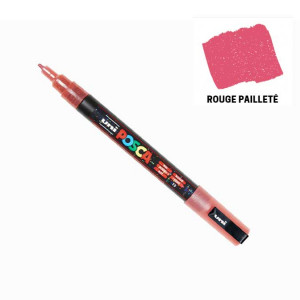 Marqueur PC-3M pailleté pointe conique fine - Rouge
