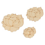 Mini Silhouettes Fleurs en bois - 30 pcs