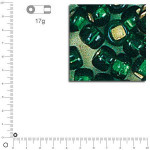 Perles de rocaille 2 mm garniture argent - Vert moyen