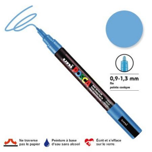 Marqueur PC-3M pointe conique fine - Bleu ciel