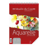 Bloc de papier aquarelle grain fin à spirale Le Rouge 325 g/m² - 11,4 x 24 cm