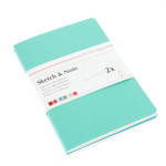 Lot de 2 carnets de croquis & notes 125 g delphinium/menthe - 14,8 x 21 cm (A5)