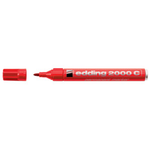 Marqueur permanent E-2000C pointe ogive 1,5 - 3 mm - Rouge