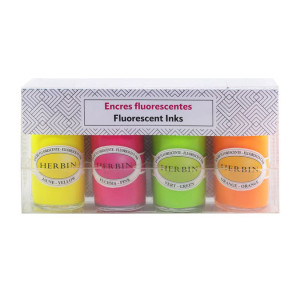 Encre pigmentée fluorescente 4 couleurs 15 ml