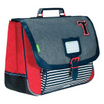 Cartable 38 cm Les Chinés Teddy  Gris / Rouge