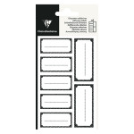 Étiquette adhésive Rectangulaire noire 28 pcs