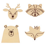 Mini silhouette en bois Beary Christmas 12 pcs